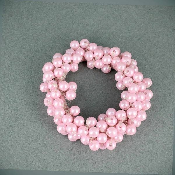 /QD/ Hårstrikk med Perler - Rosa