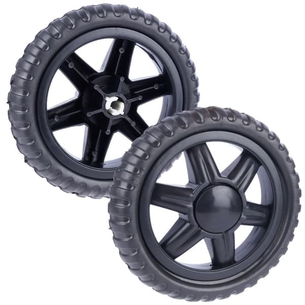 Utskiftbare svarte hjul for handlevogner - 2-pakning