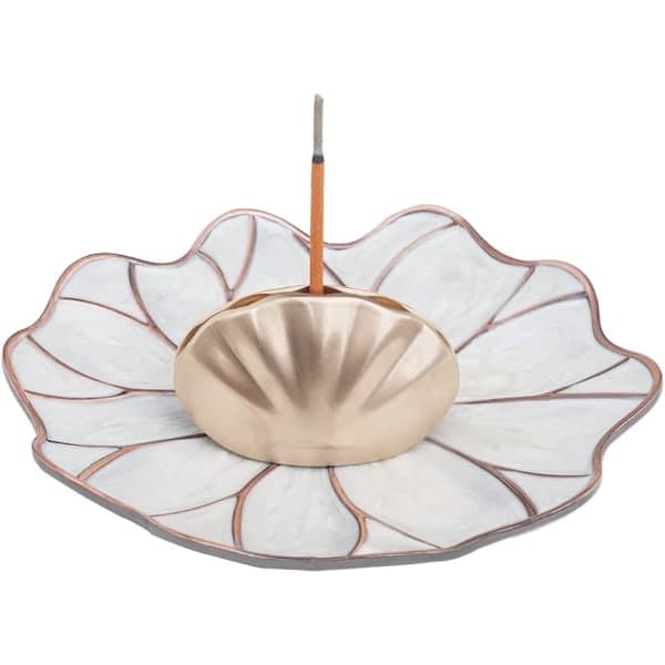 \"QD\" Incense Burner, Shell Shaped Incense Holder with Detachable Ash Catcher