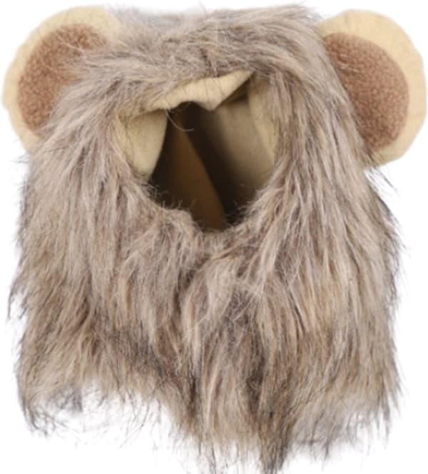Løvemanke kattehat, kostume til katte, M, brun, 1 stk.