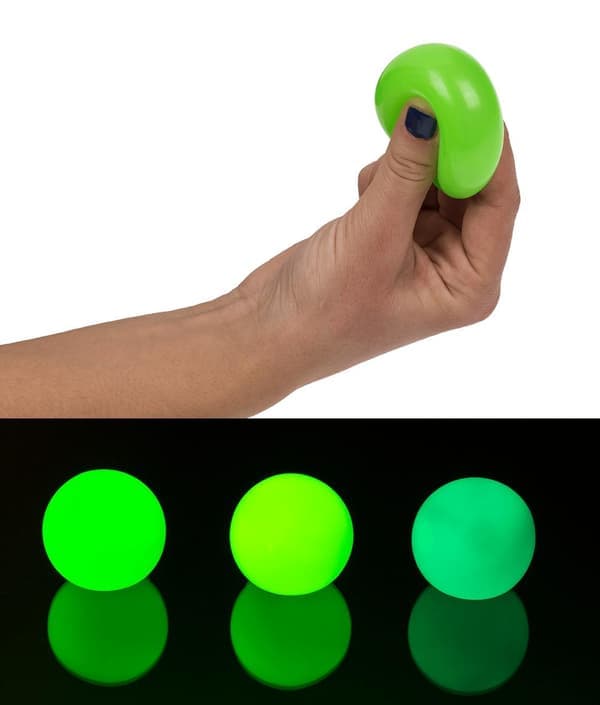 3-pack - Glow-in-the-Dark Squeeze Balls / Stress Balls - 4 cm