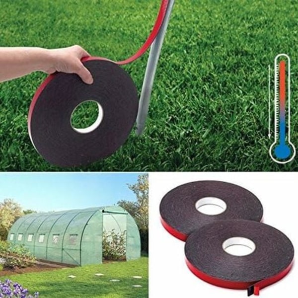 #QD#2 stk. varmebestandig og varmeledende skumtape til drivhusbuer i haven 20 mm 20 m