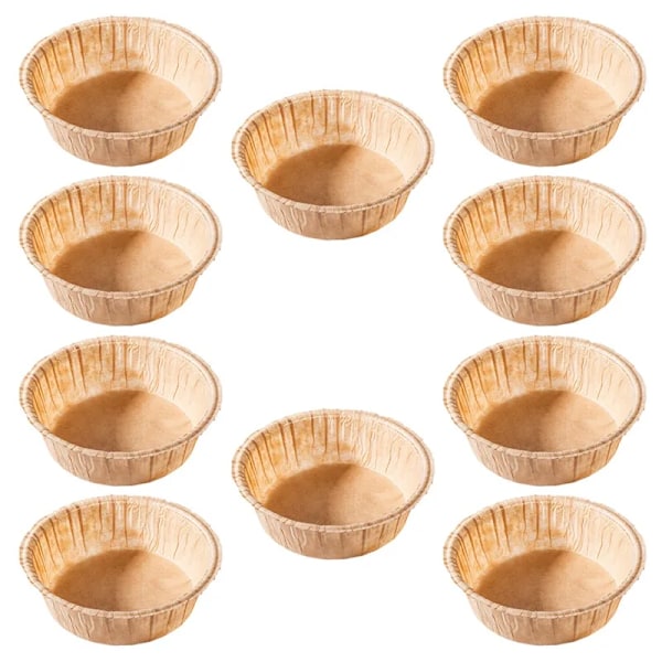 QU.200 stk. Air Fryer Bagepapir Non-Stick Engangs Air Fryer Bagepapir Kurv Uperforeret Rund Bagemåtte A