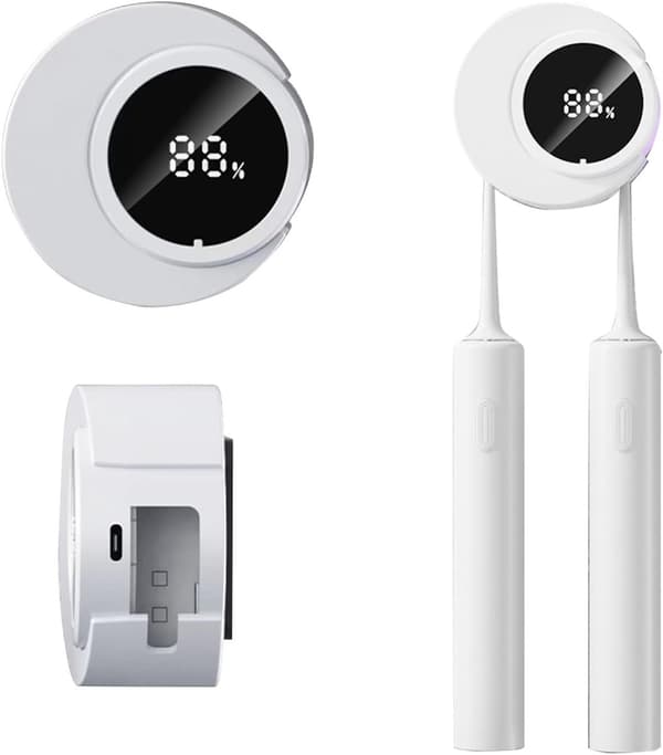 Tandborsthållare, UV-sterilisator, 2-borstar, Väggmontering, Portabel, LED-skärm, Vit