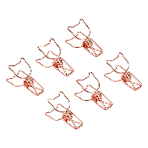 [QD] 100 stk. Papirclips Søde Tegneserie Katteformede Udhulet Lange Clips Papirclips Kontorartikler Rosaguld