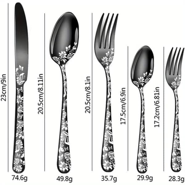 20-Piece Silverware Set, Stainless Steel, Mirror Polished Knife & Fork, Complete Dinner Service