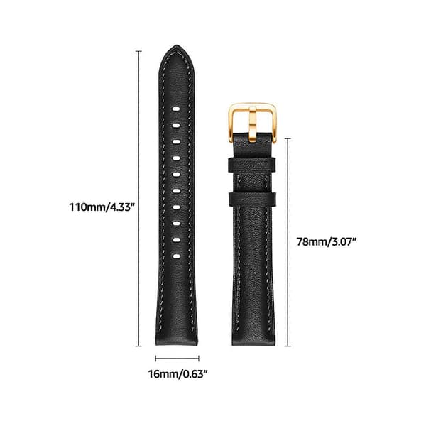 Säädettävä pehmeä nahkaranneke Huawei Fit Mini -kelloon Black
