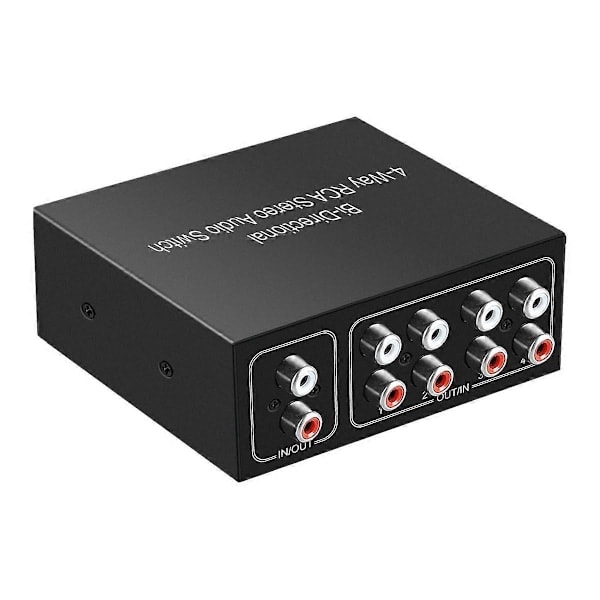 \"QD\" 4-porters toveis R L Audio Switcher Boks Audio Rotasjonsbryter Plug and Play Audio Splitter for
