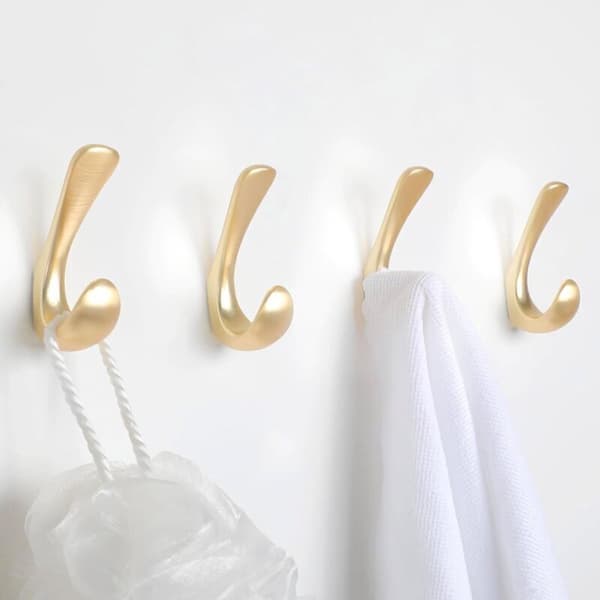 Handdukskrok, Väggkrok, Guld, för Badrum/Entré, Hög Viktkapacitet, 1-Pack, Borstad Guld