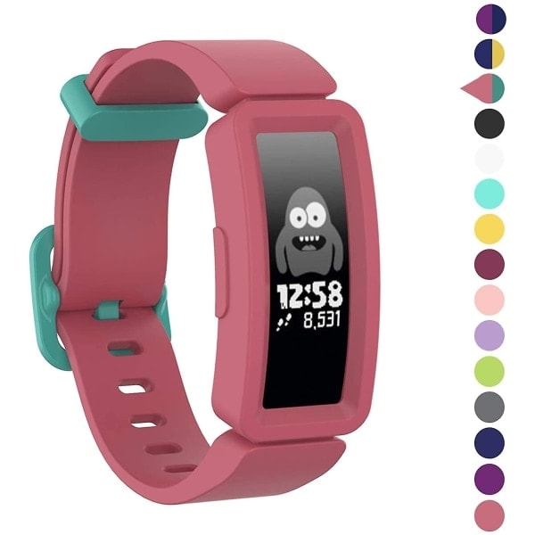 \"QD\" 3-bånds kompatibel med Fitbit Ace 2 for farverig silikone