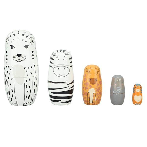 QU/Söt Djurleksak Rysk Tradition, Utsökta Trä-Matryoshka Dockor för Födelsedagspresent och Dekorativ Förvaring, Helt Handgjord Mångsidig Hand