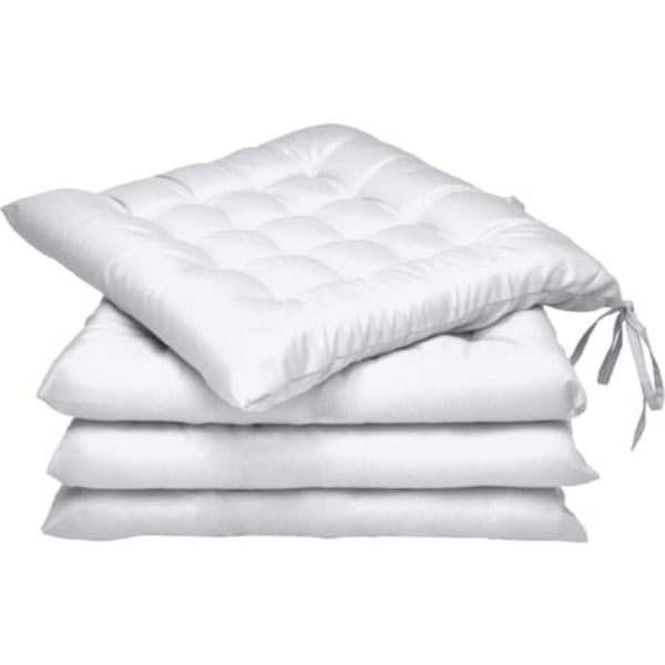 #QD# Lea Puutarhatuolin Pehmuste - 4 kpl:n setti - Mukava ja paksu ulkokäyttöön tarkoitettu pehmuste - Ihanteellinen sisä- ja ulkokäyttöön - 40x40x5 cm - Valkoinen