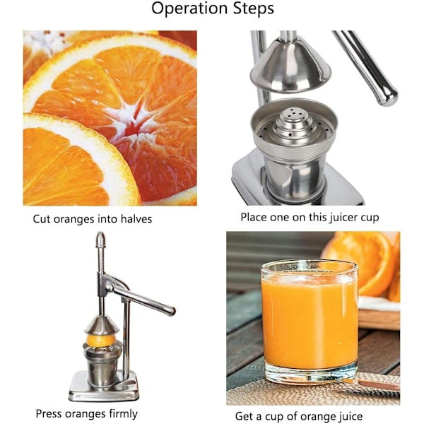 Citruspress håndpresser appelsinjuice presser manuel juicepresser citronpresser presser til Lime Granatæble Grapefrugt og anden frugt rustfrit stål si_nzywtb