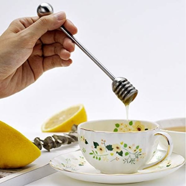 2 stk 304 Rustfritt Stål Honningskje, Sirupsdipper Serveringspinne S