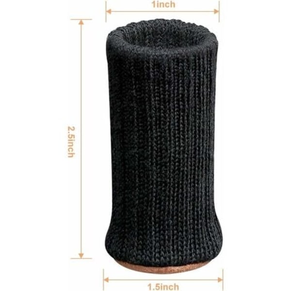 QQU-24st Stolsbensstrumpor, Möbelbenskydd, Halkfria Stolsbensskydd för Passar 2,5-5 cm Diameter Stolsben, Svart
