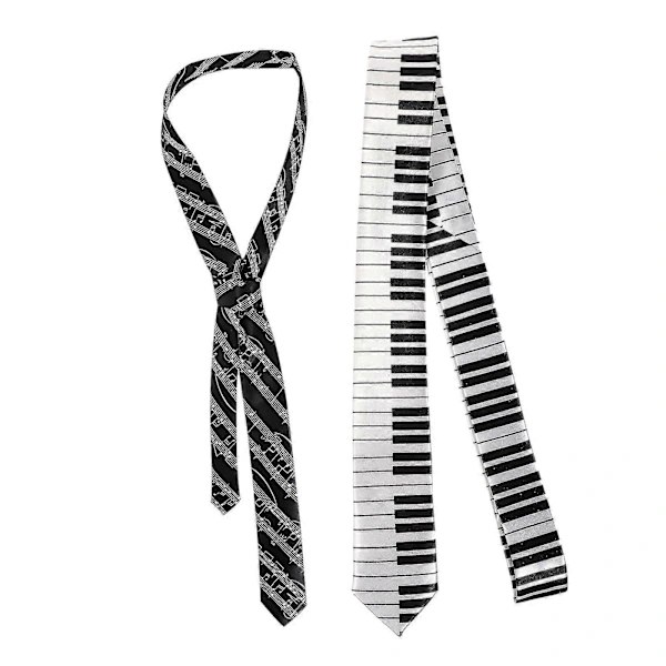 2 st Pianobar Mönstrad Slips Bekväm Slips
