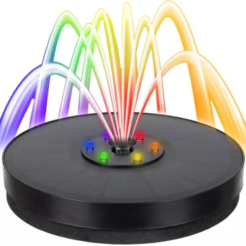 Fontene med batteri og LED - Solcellefontene / Vannfontene - Solcelle