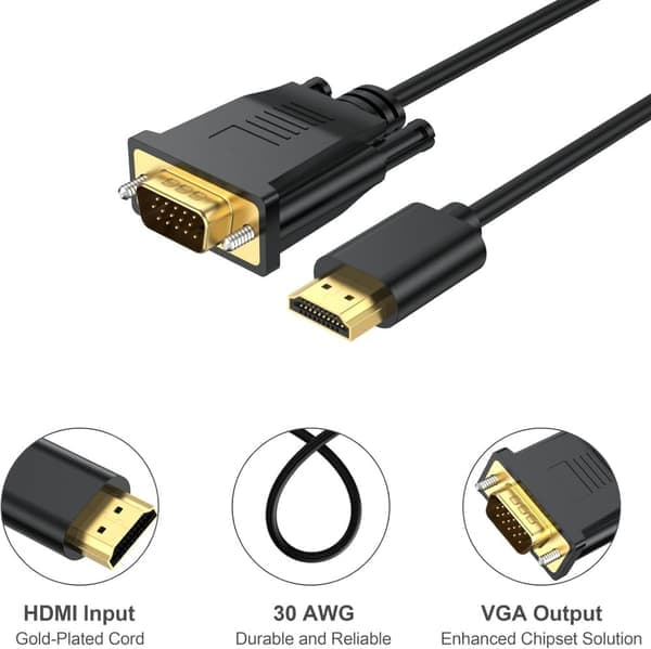 HDMI til VGA Kabeladapter - 1,8 meter