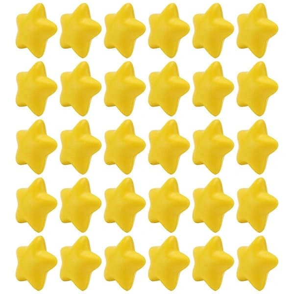 30 stk. Stressbolde Stjerne Bulk Stress Relief Bolde Mini Skum Stressbold