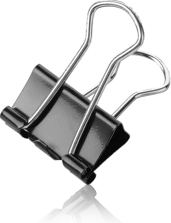 Bindersklämmor, små Bindersklämmor, 50-pack, 1,9 cm, Svart, Små Klämmor