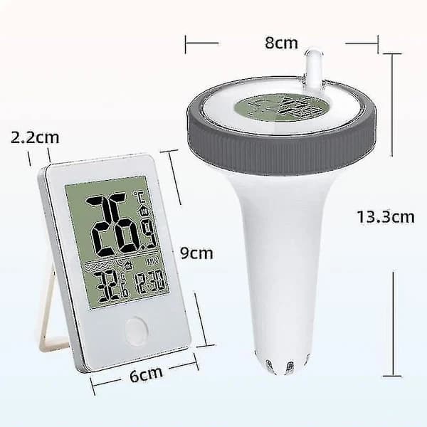 Digital WiFi Pooltermometer med LCD-display, IPX7 Flydende Vandtemperaturmåler til Pools, Spabade og Akvarier