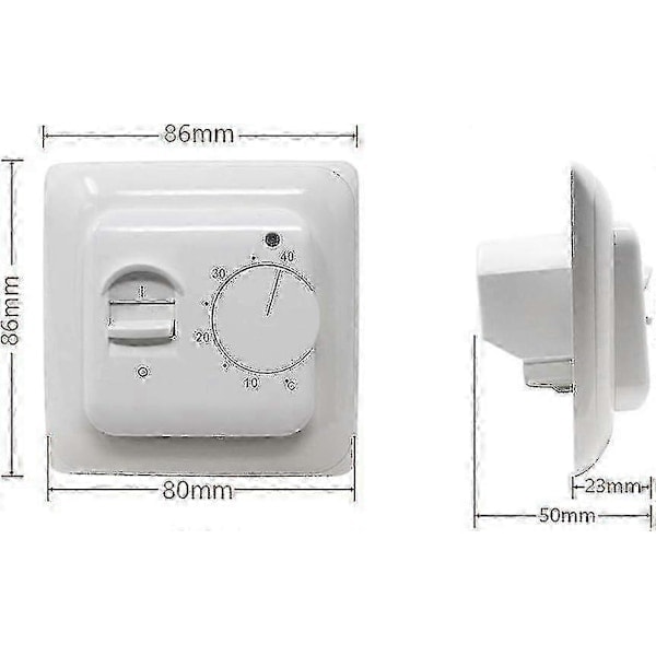 Manuell Elektrisk Golvvärmetermostat med AC 220V 16A Sonda, Mekanisk Golvvärmetermostatstyrenhet