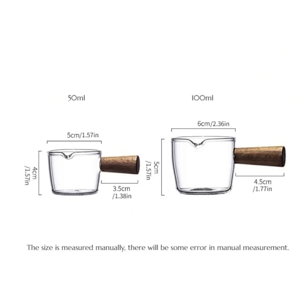 QU.Mini Mjölkglas Kopp Smakskål Värmebeständig Multifunktionell Kaffe Mini Mjölkglas Kopp Glassåsskål med Handtag