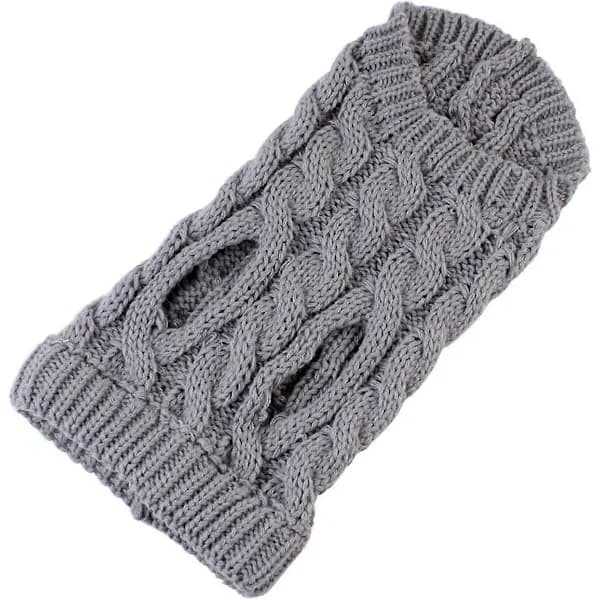 1 st Stickad Hundtröja med Polokrage Vintervarm Tjock Pullover Stickad Tröja Virkad Tröja Kläder