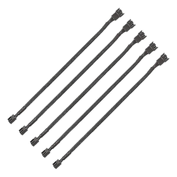 PWM-blæserforlængerkabel - 30 cm PC-blæserforlængerkabel kompatibelt med ATX-kabinetter 3-pins og 4-pins køleblæsere. Holdbar