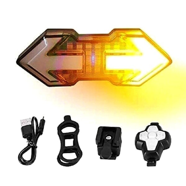 [QD] Pyörän takavalo USB Langaton Kaukosäädin Vilkku Varoitusvalo + Äänimerkki Ft