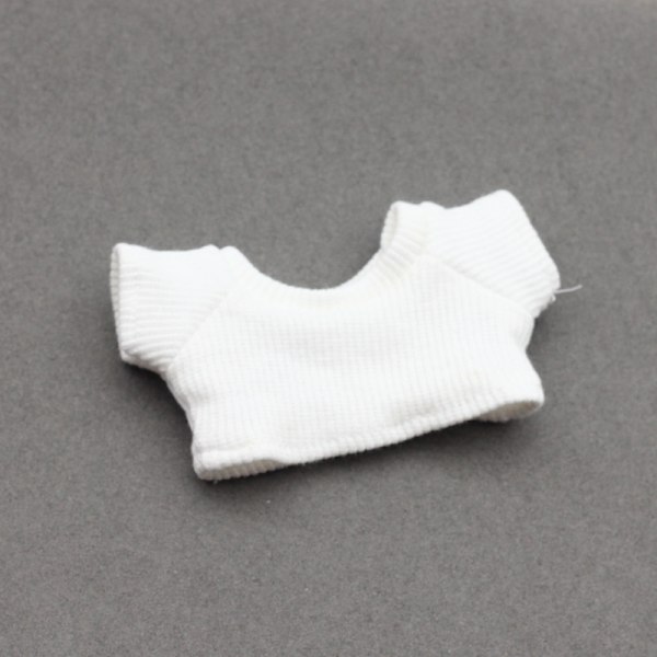 /QU/17CM Labubu Docka Labubu Stickad T-shirt Enfärgad Tillbehör Labubu Dockkläder Stickad Set Tröja White