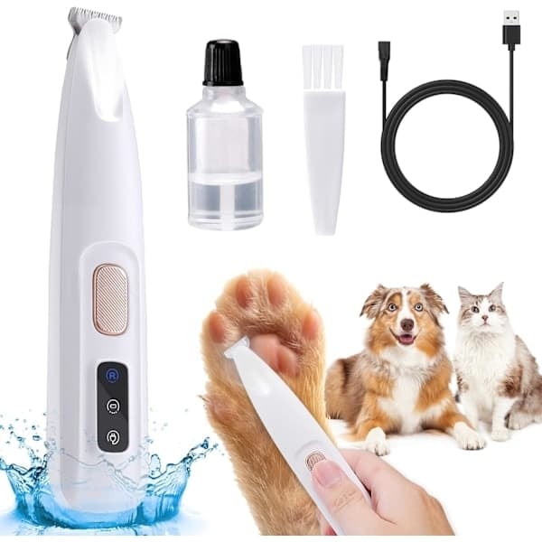 Ny Opgradering Pet Micro Præcisionstrimmer Hundepote Trimmer med LED-lys_qq
