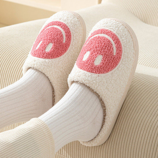 [QD] Smiley Face Tofflor Dam Smile Tofflor Rosa Rosa 38-39