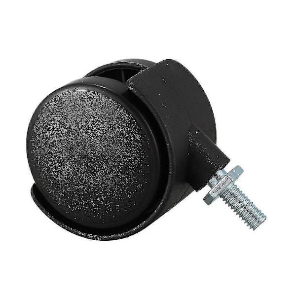 \"QD\" 8 stk 6 mm gjengede stammer 40 mm doble hjul roterbare hjul svarte