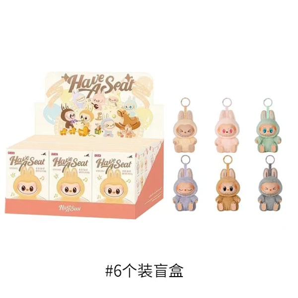 Labubu Docka Första Generationen Labubu Nyckelring Mart Högkvalitativ Macaron Blind Box Plyschleksaker Monster Labubus La Bubu Original A
