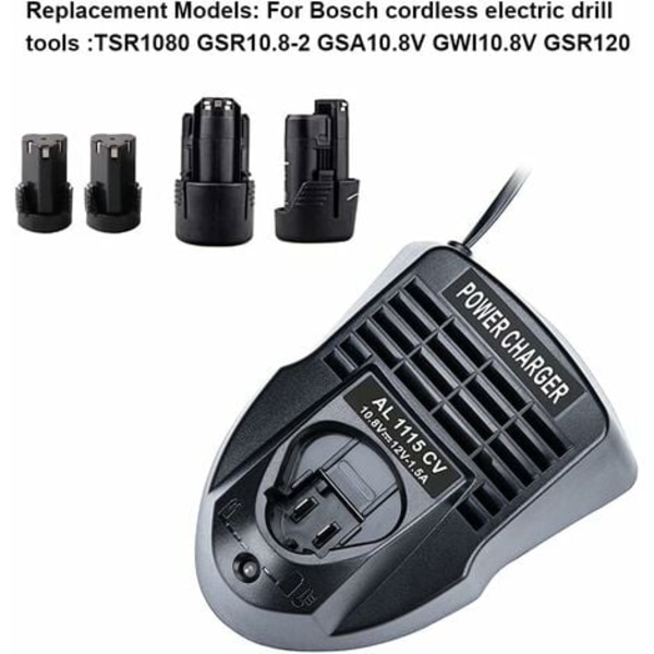 #QD# Li-jon batteriladdare AL1115CV 10,8V 12V 1,5A Li-jon borr/skruvdragare BC430 BC330, 2 607 336 996 BAT411 BAT412A