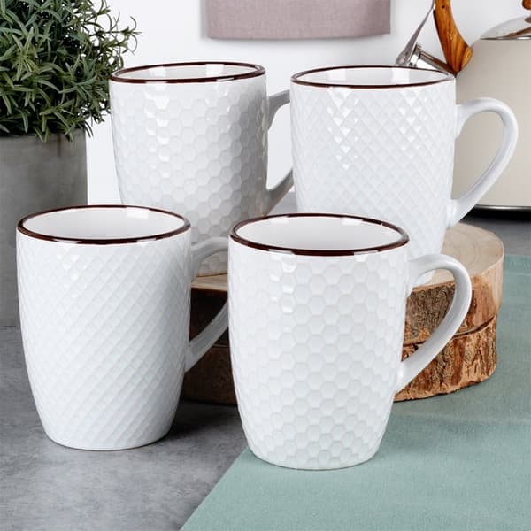 Keramiske krus hvit 400 ml 4 stk.