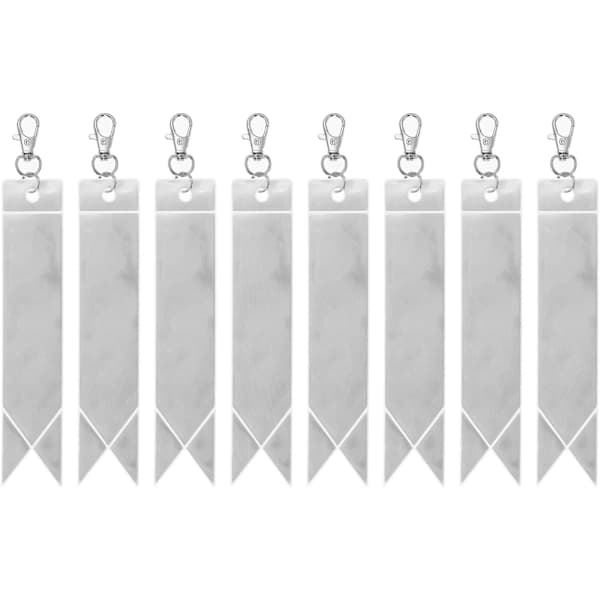8 stk. Sikkerhedsrefleks Refleksbrik Vedhæng Refleks Sikkerhedsnøglering med Clips