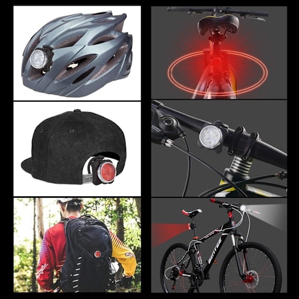 [QD] Cykellampset, superljust USB-laddningsbart vattentätt säkerhetsset för mountainbike och landsvägscykel & enkel montering LED-cykellampa fram och bak