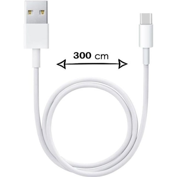 QD-3 metrin tyypin C -kaapeli Samsung Galaxy A51:lle, pikalataus-tiedonsiirto, valkoinen