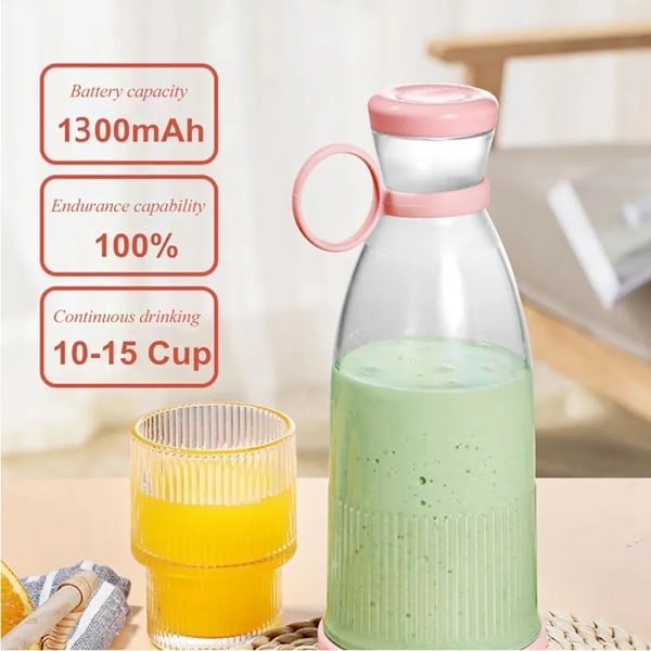 QU.Uppladdningsbara Mixers Färsk Frukt Juicers USB Portabel Juiceflaska Mini Snabb Elektrisk Blender Smoothie Ismaskin