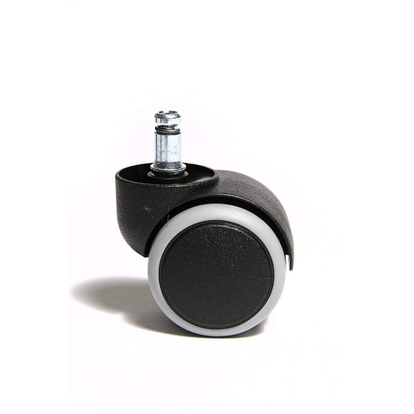 Hjulset, Hårda Golvhjul för Kontorsstol, Hjulset = 5 Hjul för Skrivbordsstol, Svart, Stiftstorlek 10 mm, Diameter 50 mm˜QD