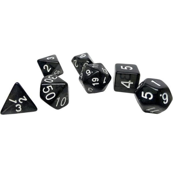 /QD/ 7-pack tärningar för Dungeons and Dragons (Svart)