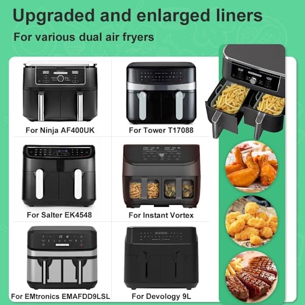 100-pack bakplåtspapper för airfryer, rektangulärt bakplåtspapper_QF
