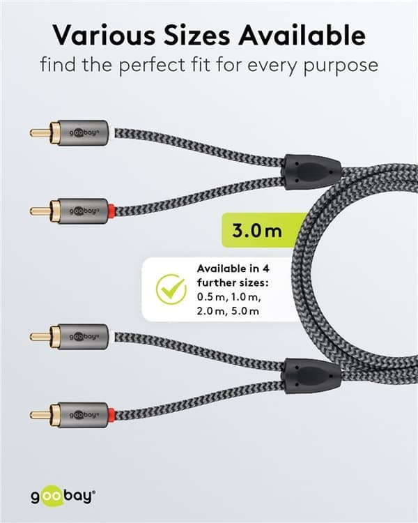 Stereo RCA-kabel, 3 m