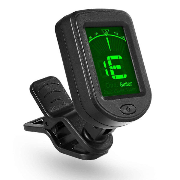 \"QD\" Gitarstemmer for alle instrumenter - Clip-on elektronisk stemmer for gitar, bass, ukulele, fiolin, mandolin, banjo