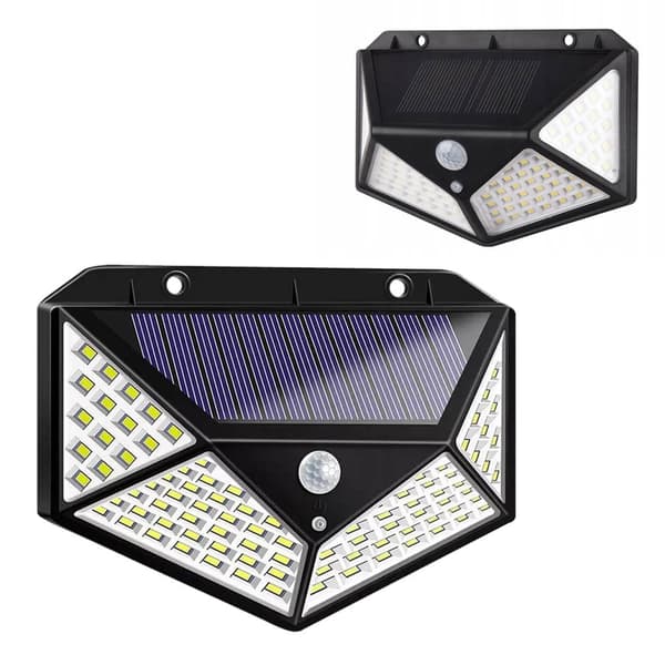 2-Pack Solar Wall Lamp with Motion Sensor Black black