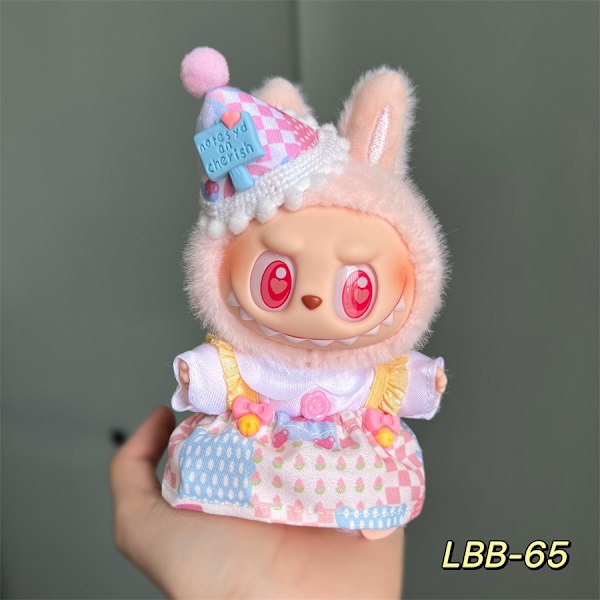 17 cm Generation Blind Box Labubu -nuken vaatteet, sarjakuvatyylinen Labubu-riipus, vaihto-urheilu- ja vapaa-ajanpuku, vain vaatteet Lbb-65