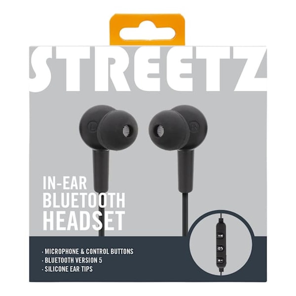 BT110 In-ear BT hovedtelefoner med mikrofon, kontrolknapper, sort_qq