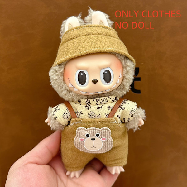 ONLY CLOTHES Söt V1 V2 LABUBU Blind Box Hänge Docka DIY Klä upp Kostym Litet Monster Haklapp Byxor Babykläder From_qd LBB-28